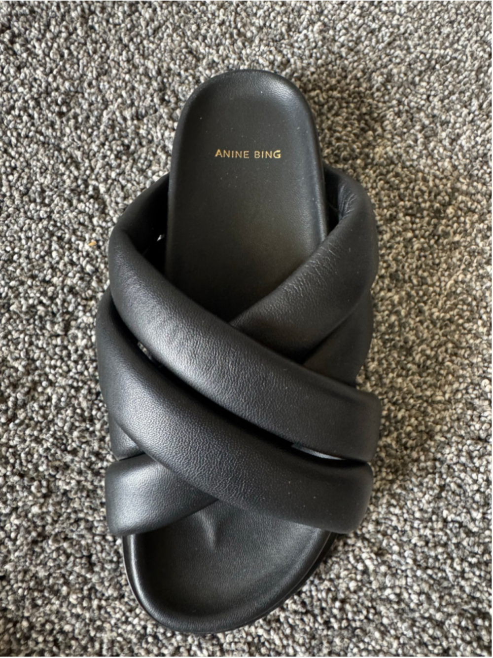 Anine Bing Women's Lizzie Slider Sandals in Black Size 36/6 - Picture 14 of 15